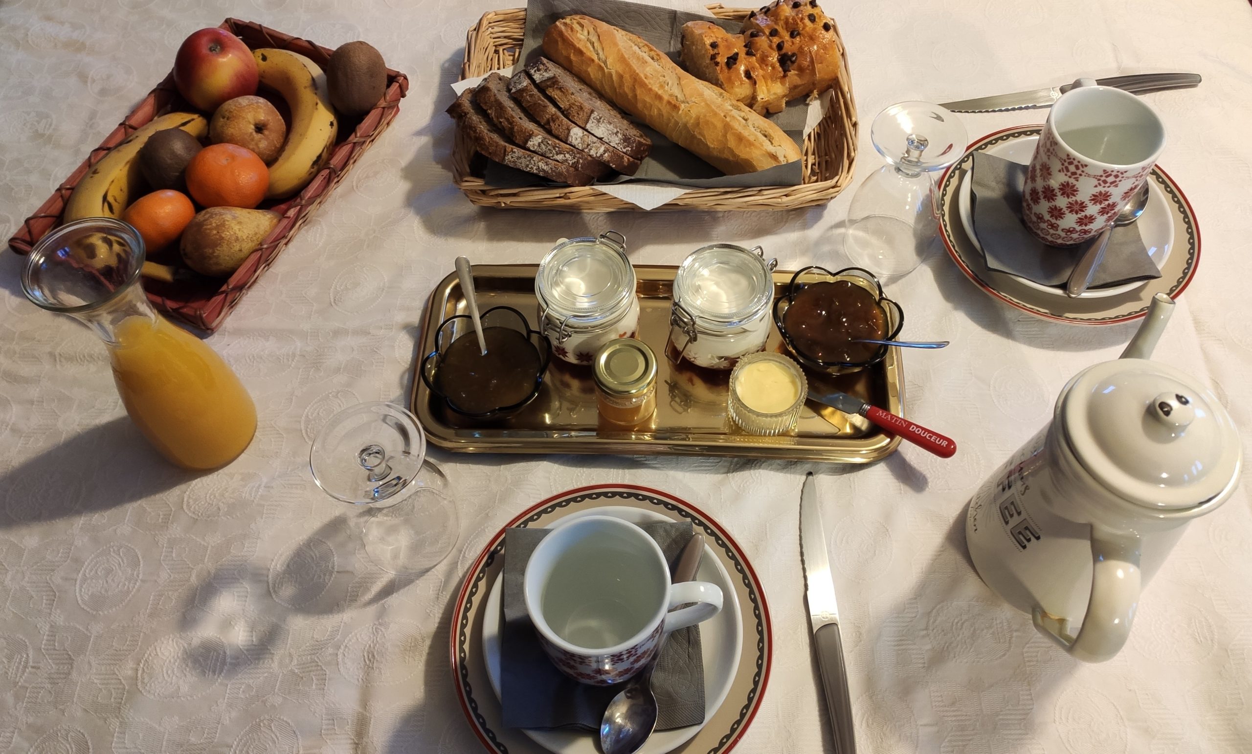 Petit déjeuner pour chambres d'hôtes Maison d'hôtes aux2lacs Pierre-Percée Vosges